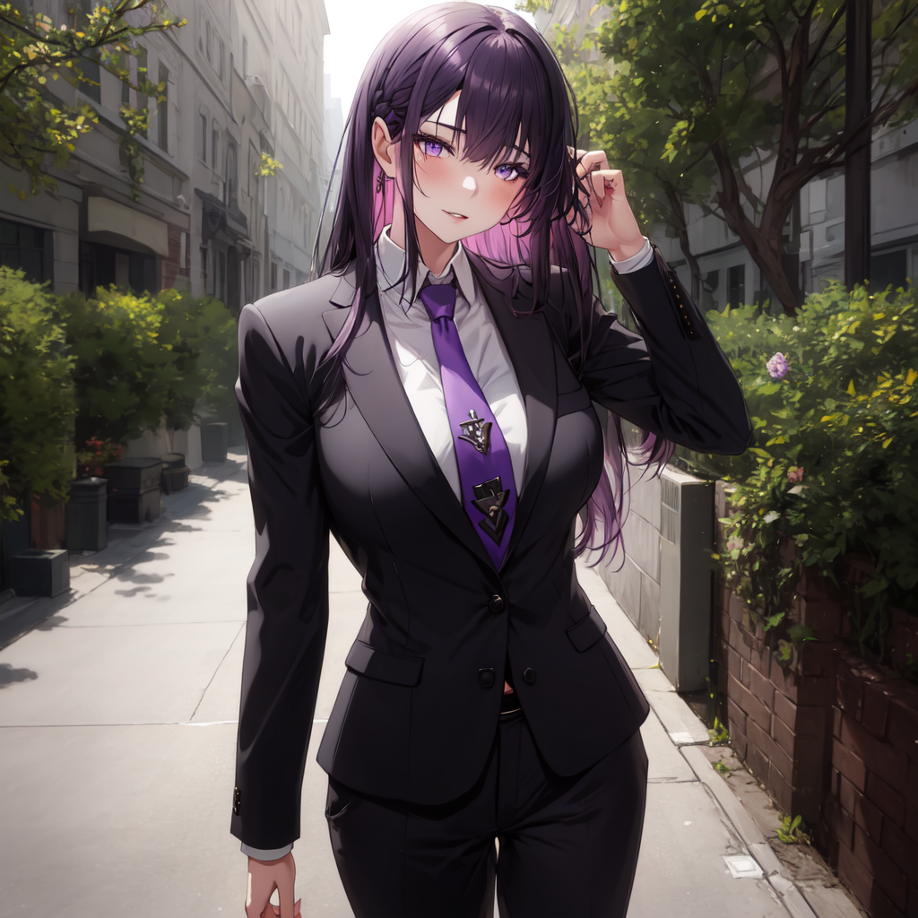 78233-1839450094-best quality,masterpiece,highres,1girl,deep purple hair, outdoors, suit, necktie,.png